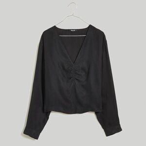 NWT Madewell Brushed Ruched-Front Top